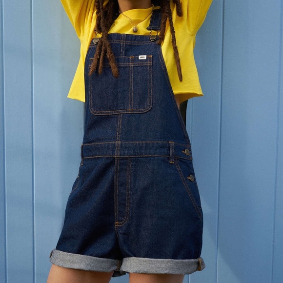 urban outfitters vans jean overalls shorts denim - Picture 2 of 2